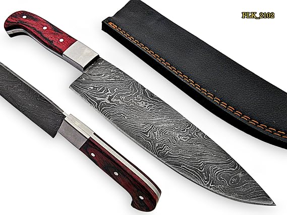 CF-18 Style Damascus Steel Chef Knife beutifull Doller sheat with steel bolster