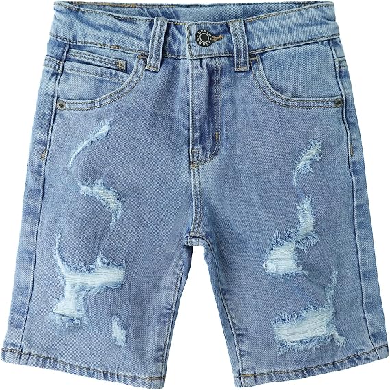 KIDSCOOL Boys Denim Shorts 12M-13T Ripped Summer Jean Half Pants Bottoms