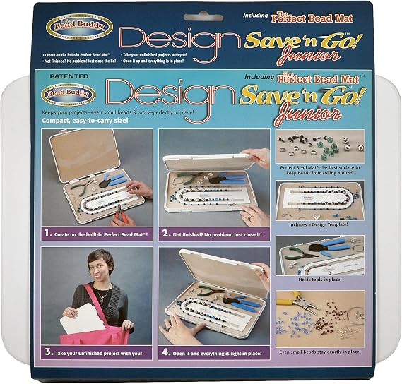 Bead Buddy Design Save and Go Junior Portable Beading Kit - Beading Project Organizer Dimensions 12 x 3 x 9.5 Inches