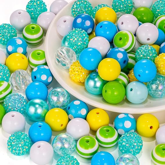 50Pcs Chunky Bubblegum Beads 20mm for Beadable Pens and Jewelry Making