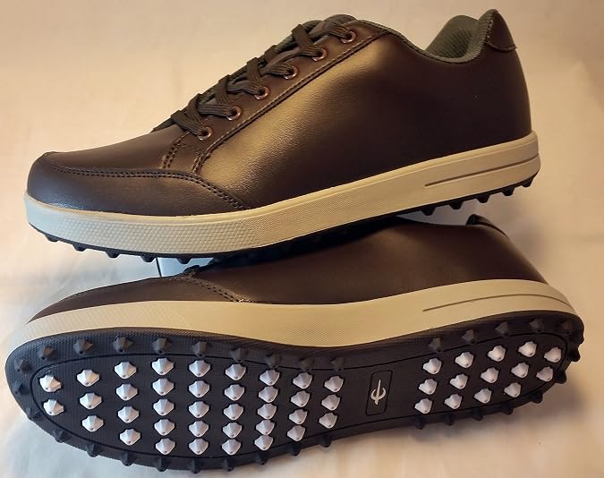 Q-Link Performance Golf Shoes Men039;s Street Brown Size