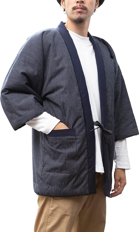 WATANOSATO Vertical Stripe Hanten *Import*Japanese clothes size Men's (M-L Size)