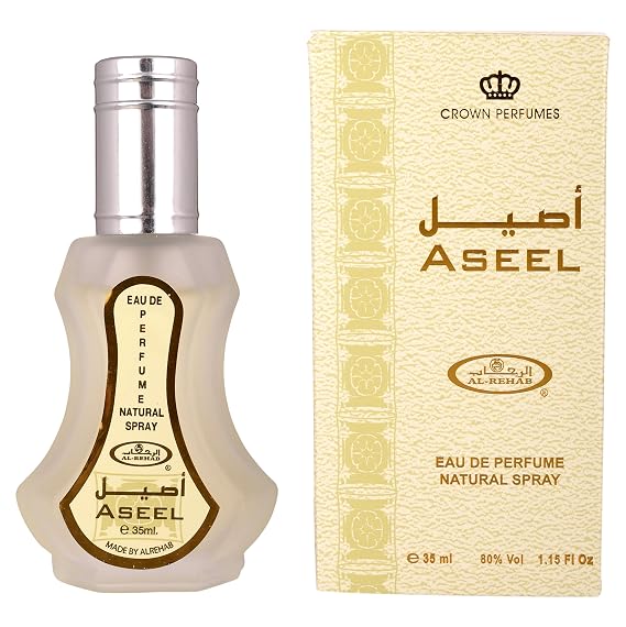 Al Rehab Aseel Citrus, Floral, Woody, Musky Eau de Parfum Spray Long Lasting Fragrance for Unisex, 1.18 Ounce / 35ml