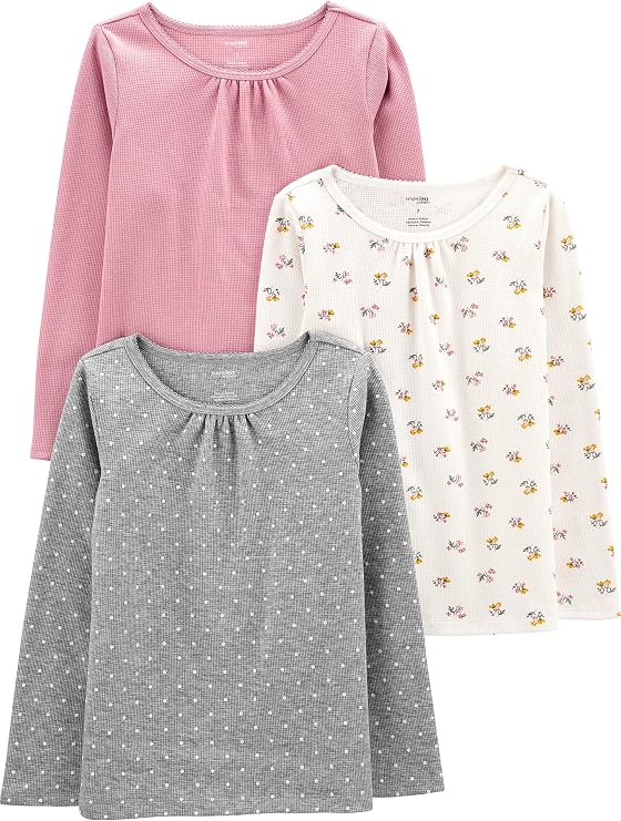 Simple Joys by Carter's Baby Girls Long-Sleeve Shirts, Pack of 3