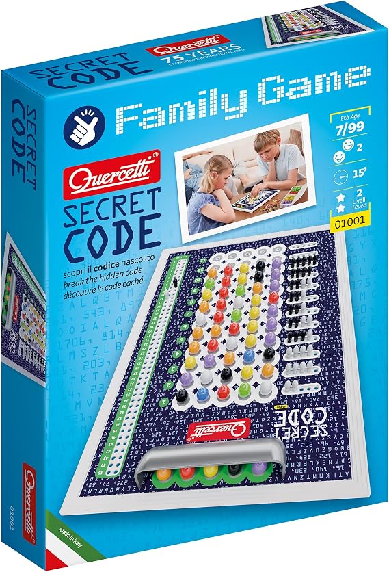 Quercetti 1001 Secret Code Game - Educational Toy Board Game for Boys and Girls Age 7+, Reasoning and Logic Game