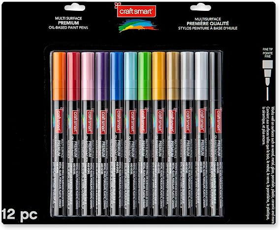 Craft Smart Premium Fine Tip Oil-Based Paint Pens 12ct