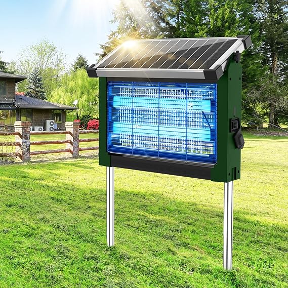 Solar Bug Zapper Outdoor, 4500V Cordless Mosquito Zapper with Solar Power