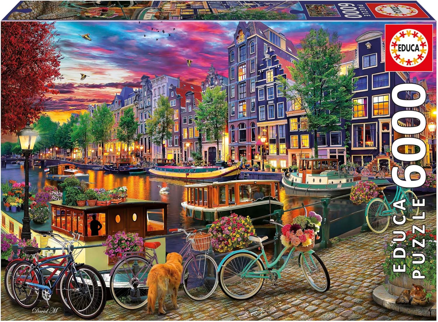 Educa - 6000 Piece Puzzle for Adults | Cycling in Amsterdam. Includes Missing Piece Service. Measurements: 156 x 107 cm. from 14 Years Old 20330