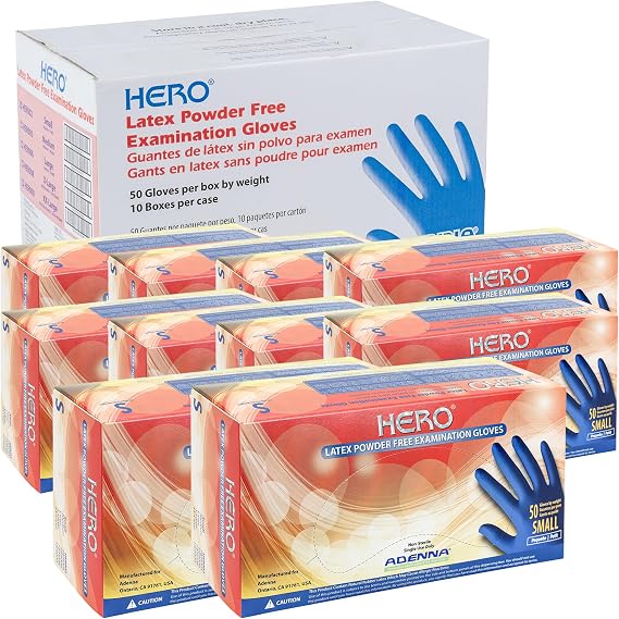 Adenna HERO Disposable Latex Gloves - 14 Mil, NFPA-Approved Heavy Duty Glove with 12" Extended Cuff & Micro-Textured Grip,