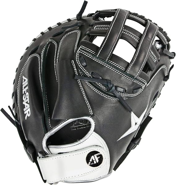 All-Star CMW3001-BBK/WHLHT 33.5" H-Web Open Back BLK/WHT Softball CM BK/WH LHT