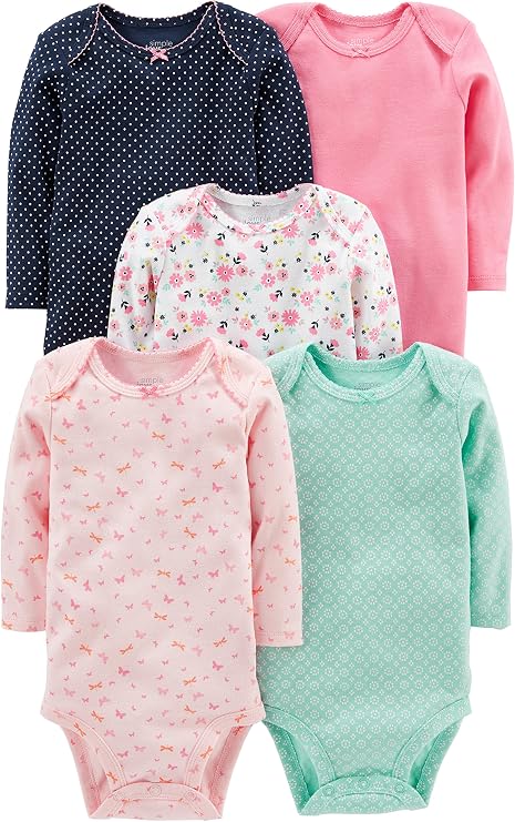 Simple Joys by Carter's Baby Girls 5-pack Long-sleeve Bodysuit