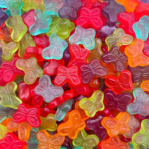 Gummy Butterflies, Mini Butterflies Gummy Candy, Fruit Flavors, 1 Lb Bag | Chewy Candy for Garden Themed Parties & Buffets