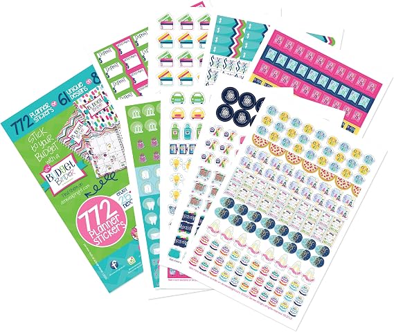 772 Planner Stickers - Budget Planning Collection. Bill Due Date Reminders, Expense Tracking, Savings Goals, Auto Expenses, Holiday Spending, Eating Out Spending