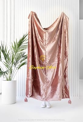 Sophia-Art Luxury Crushed Velvet Throw Blanket with Tassels Sofa Bed Soft Blankets Boho Warm Throws Cozy Plush Lightweight Pet 50x70 inches, Rose