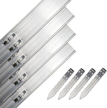 Dreamscape SlideEdge Aluminum Landscape Edging - 10 Strips, 710"ft Each 78ft Total, Mill Finish - Professional Quality Landscaping Border, Metal Divider for Lawn, Garden, Flowerbed