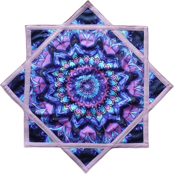 Flow Star (UV Reactive) Beginners Cloth Spinning Easy to Rotate Juggling and Skill Toy Fingertip Rotating Flow Toy Dapo Star Blue&Pink(R05-style3)