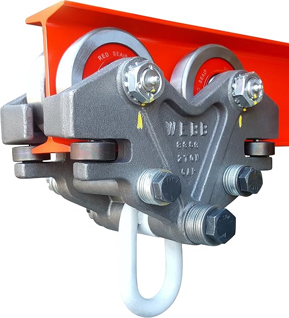 Ultimation Beam Trolley - Super Heavy Duty 2 Ton (4,000 lbs Capacity) Industrial Grade Hand Push Conveyor Trolley for I-Beams, Chain Hoists, Adjustable Lifting, Monorail, Rollers, and Hoist Systems