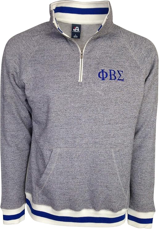 Mega Greek Phi Beta Sigma Peppered Fleece Quarter Zip Pullover