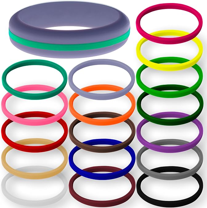 Womens Medium Purple Silicone Ring - Changeable Color Bands - Many Colors - Safe, Durable, Everyday Wear Wedding Band - 1 Ring - Sizes 4-9