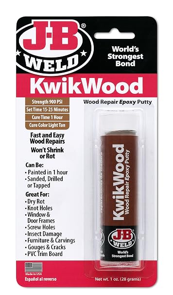 J-B Weld Tan KwikWood Wood Repair Epoxy Putty, 1 oz. Stick