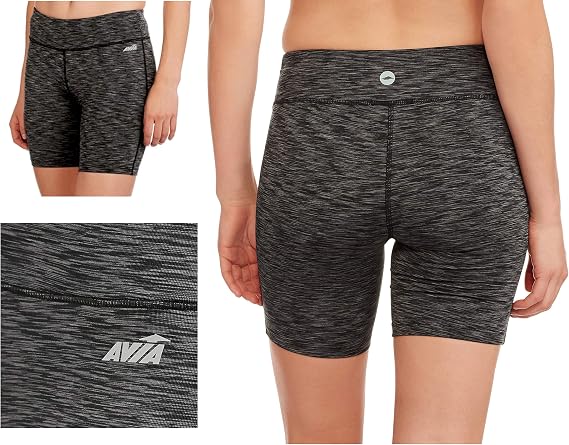 Avia Women's Active 7" Captivate Training Shorts w/Moisture Wick Fabric (Charcoal Grey)