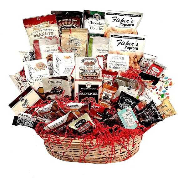 Gourmet Chocolate Gift Basket, Customizable for Business Client Thank You Sympathy Birthday Gifts (38 Piece)