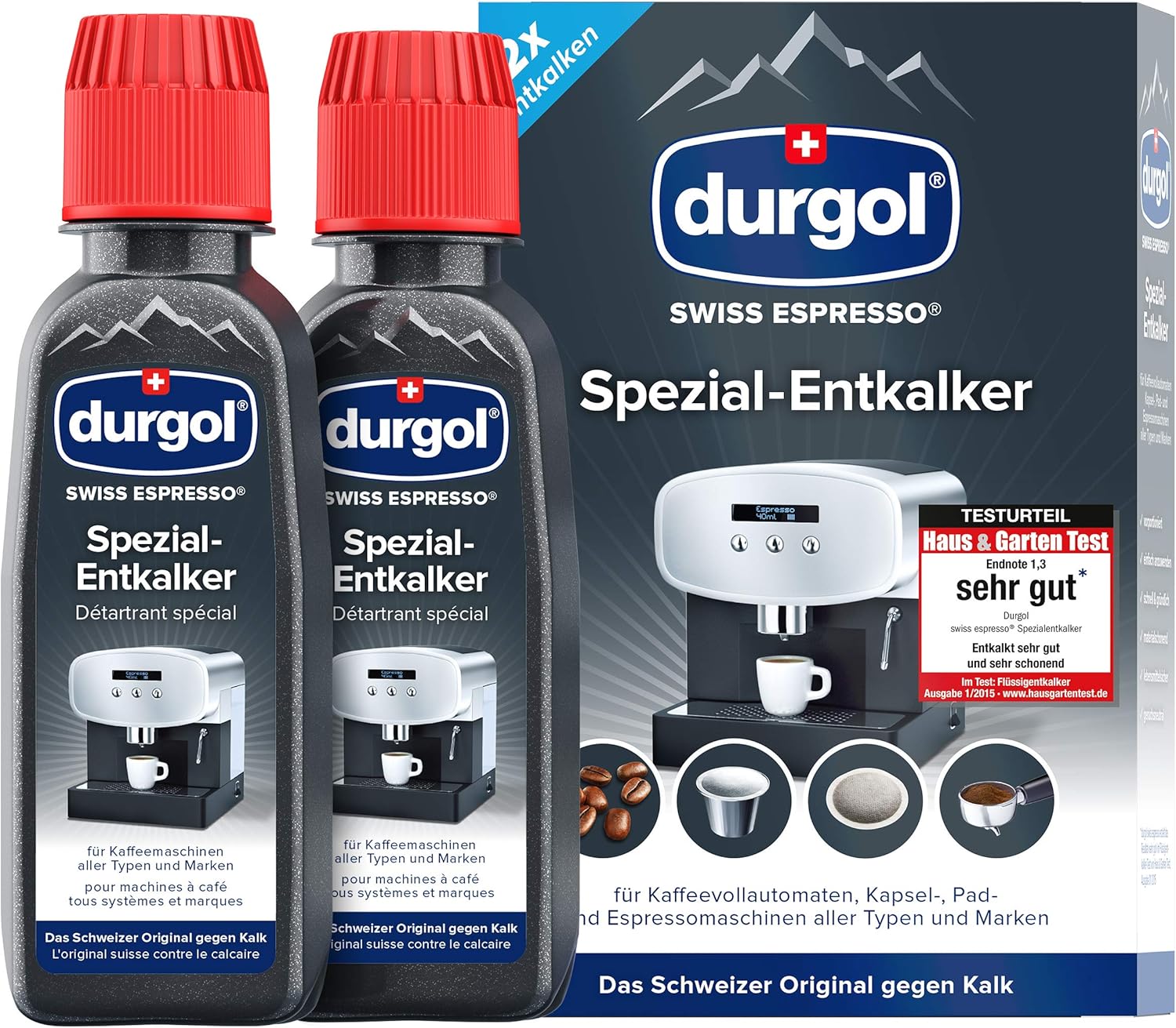 Durgol Swiss Espresso Special Decalcifier, 1 Pack, 2 x 125 ml Parallel import goods
