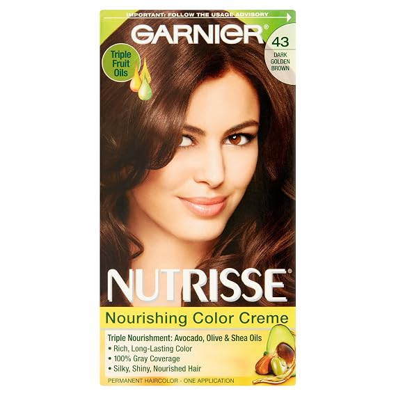 Garnier Nutrisse Haircolor Creme, Dark Golden Brown [43] 1 Each (Pack of 8)