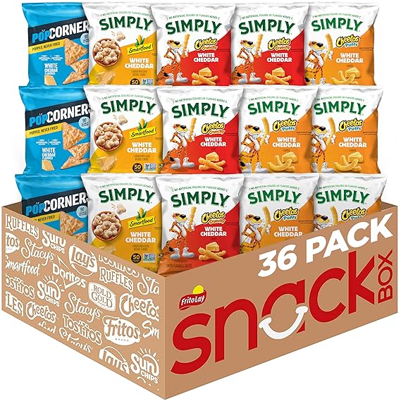 Frito Lay White Cheddar Snacks Favorites Variety Pack (Pack of 36), Vegetarian