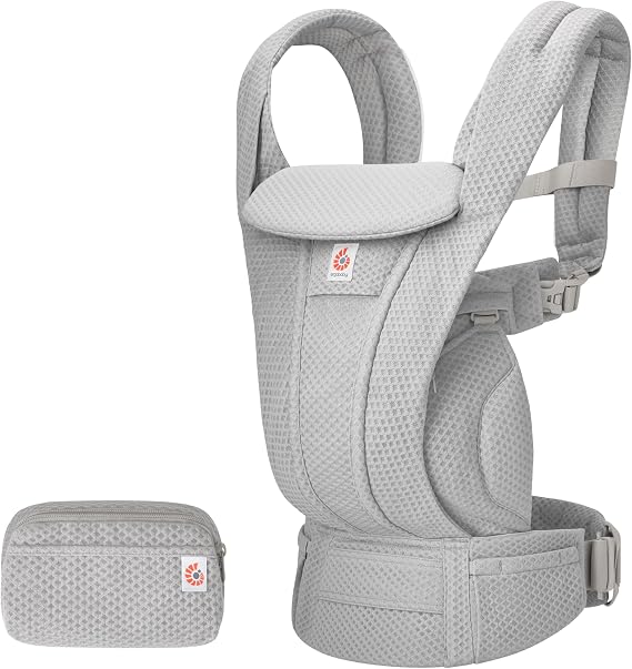 Ergobaby Omni Deluxe Baby Carrier for Newborns to Toddlers 0-48 Months | 4-Position Breathable Mesh Baby Carrier with Ergonomic Support, 7-45 lbs / 3.2-20.4kg, Pearl Grey