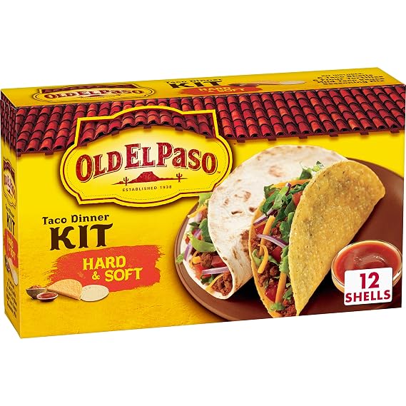 Old El Paso Hard & Soft Taco Dinner Kit, Meal Prep, 12 ct, 11.4 oz