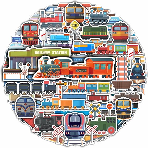 100 Pcs Train Stickers & Decals - Train Party Supplies - Gifts for Women & Men