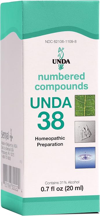 UNDA 38 Numbered Compounds, 0.7 fl. oz. | Traditional Homeopathic Preparation, UNDA Numbered Compound, Biodynamically Grown Pure Herbs*