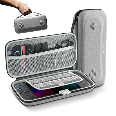 Syntech Carrying Case for Nintendo Switch 2 Model 2025, EVA Protective Hard Shell Carry Case Pouch with Game Cartridge, Portable Travel Storage Bag for Nintendo Switch 2 Console and Accessories, Grey