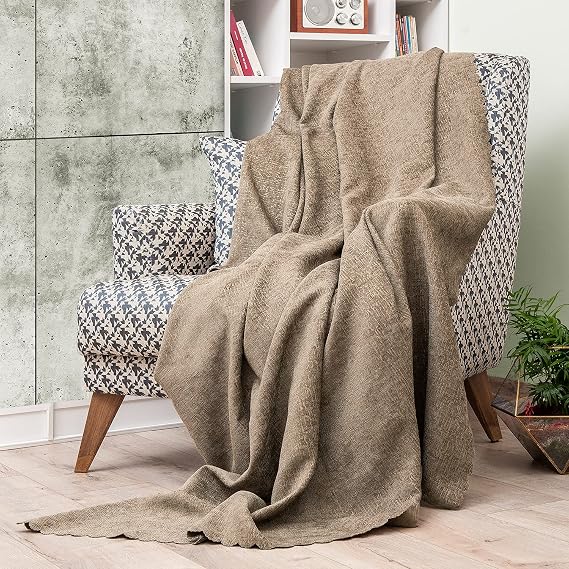 LATUDA CONCEPT - Koltuk Örtüsü Şönil Jakarlı Desen Kaymaz Çekyat Örtüsü ve Koltuk Şalı 175x215