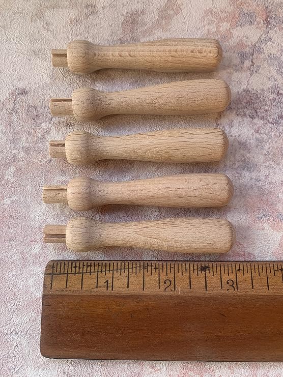 heidifeathers 5 x Long Wooden Needle Felting Handle