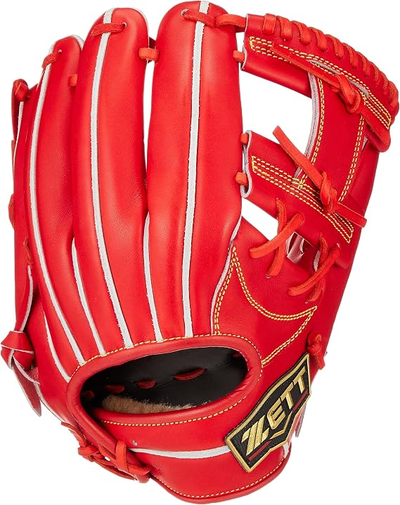 ZETT BPROG760S Hard Baseball Glove Pro Status, for Second Short, Kenta Imamiya Player Type, Right Throw, Deep Orange
