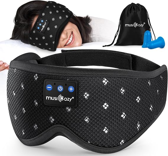 MUSICOZY Bluetooth Sleep Mask Headphones for Side Sleepers