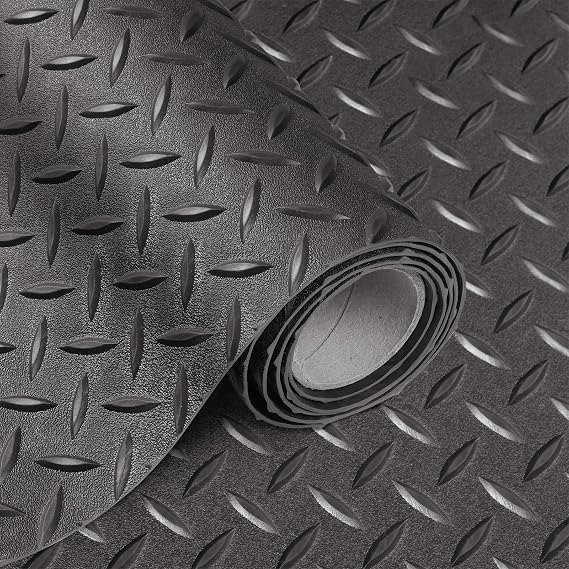 2.5mm Thickened 5Ft x 7.5Ft Garage Floor Mat Rubber Flooring Roll, Grey