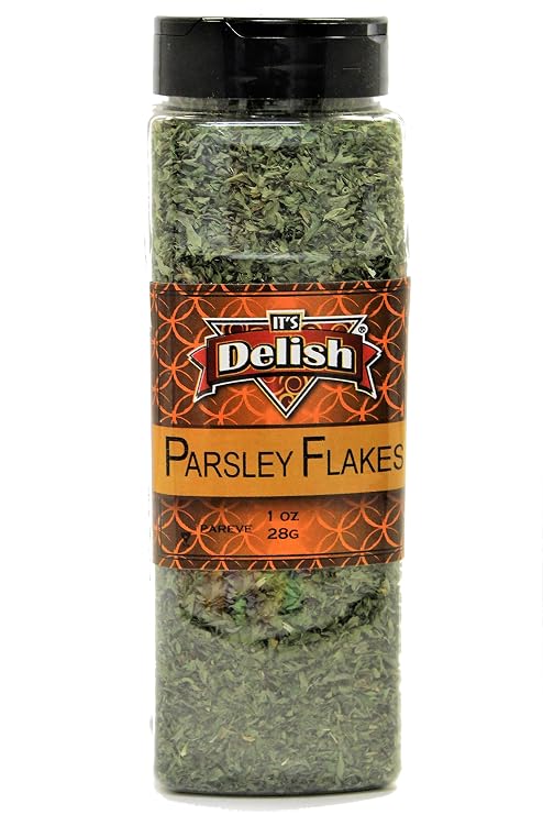 Dried Parsley Flakes by Its Delish Large Jar Long Term Food Storage - Dried and Chopped, Best for Seasoning & Garnishing