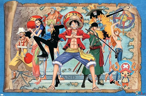 One Piece - Group Map Wall Poster, 34L" x 22.4W", Unframed Version
