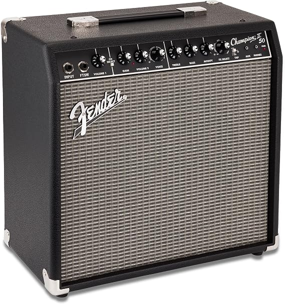 Fender Champion II 50 Electric Guitar Amplifier, 50-Watt 2-Channel Combo Amp with 12" Speaker, Built-in Effects, Multiple Amp Voicings, USB & Aux in, | 50W Combo with Fender Special Design 12in Speaker, 2 Channels, Built-in Effects, Aux Input and Headphone Jack