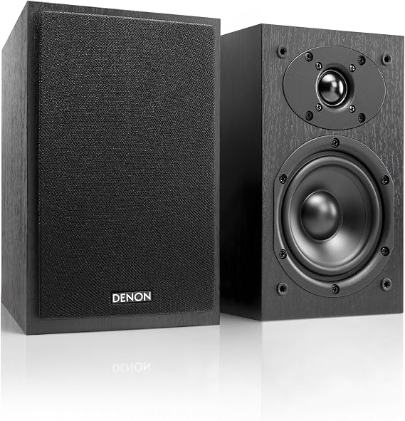 Denon SC-M41 1" Soft Dome Tweeter, 4.75" Woofer, High Rigidity Cabinet, Banana Plug, Large Screw Speaker Terminal, Black SCM41BKEM