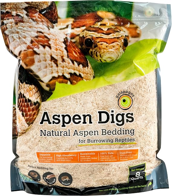 Galapagos (05064) Aspen Digs Shavings Bedding, 8-Quart, Natural