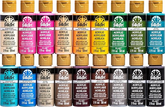 FolkArt Acrylic Paint Set (2-Ounce), PROMOFAII Colors II (18 Colors)