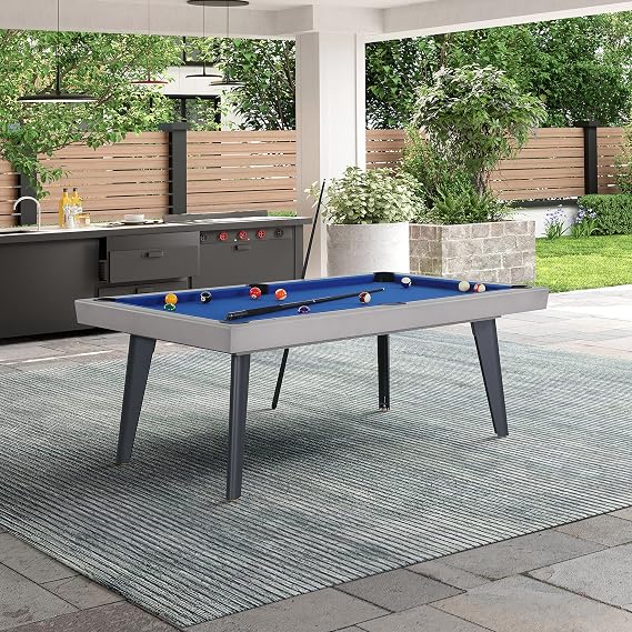 Playcraft Santorini 82" Outdoor Slate Pool Table with Dining Top and Ping Pong